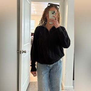 Geoffrey Beene Black Quarter Zip Sweater